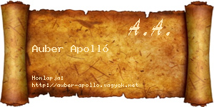 Auber Apolló névjegykártya